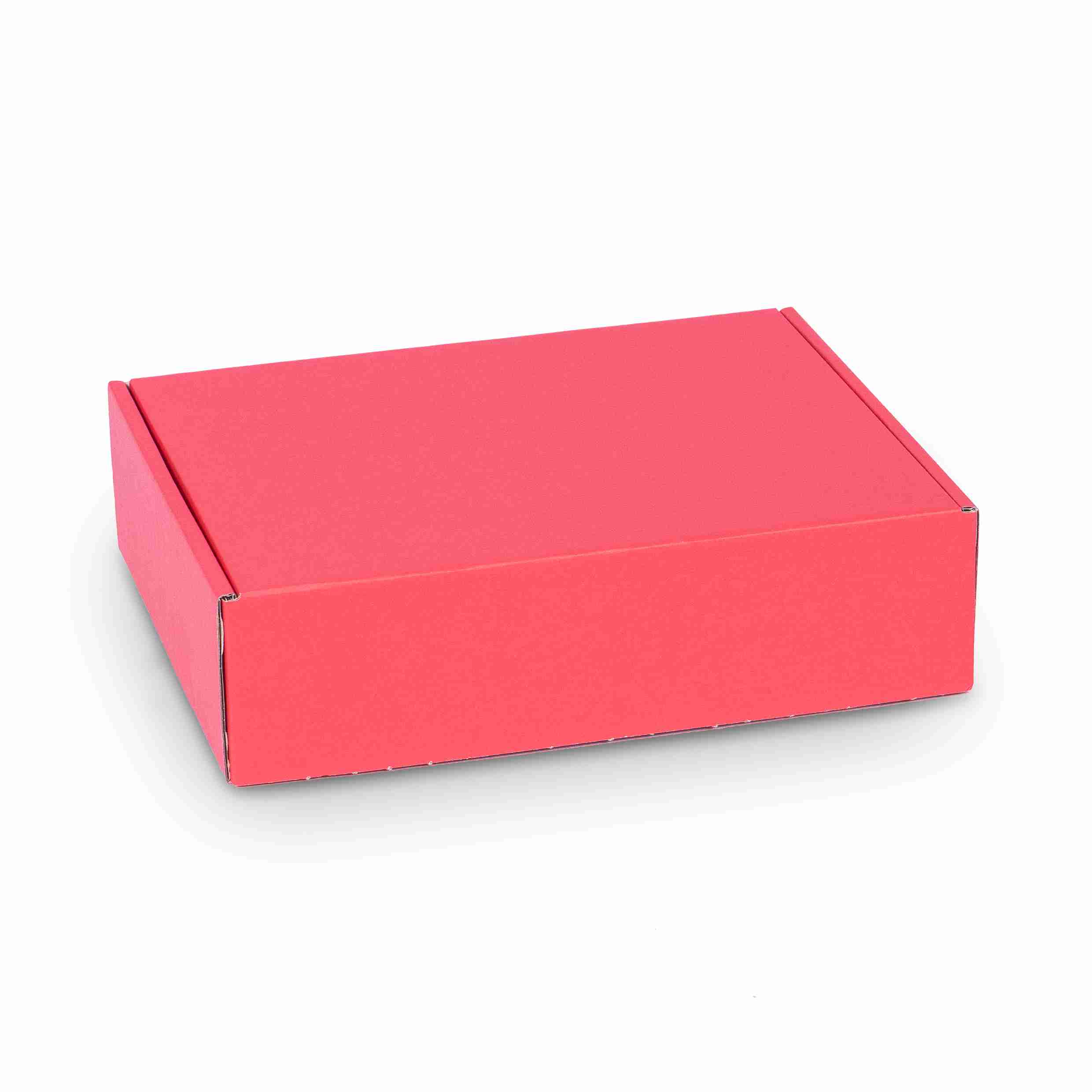 Model Geschenkbox Wellpappe rot – 232 × 182 × 62 mm – mit Klappdeckel – 1 Stk., ab 400 Stk.