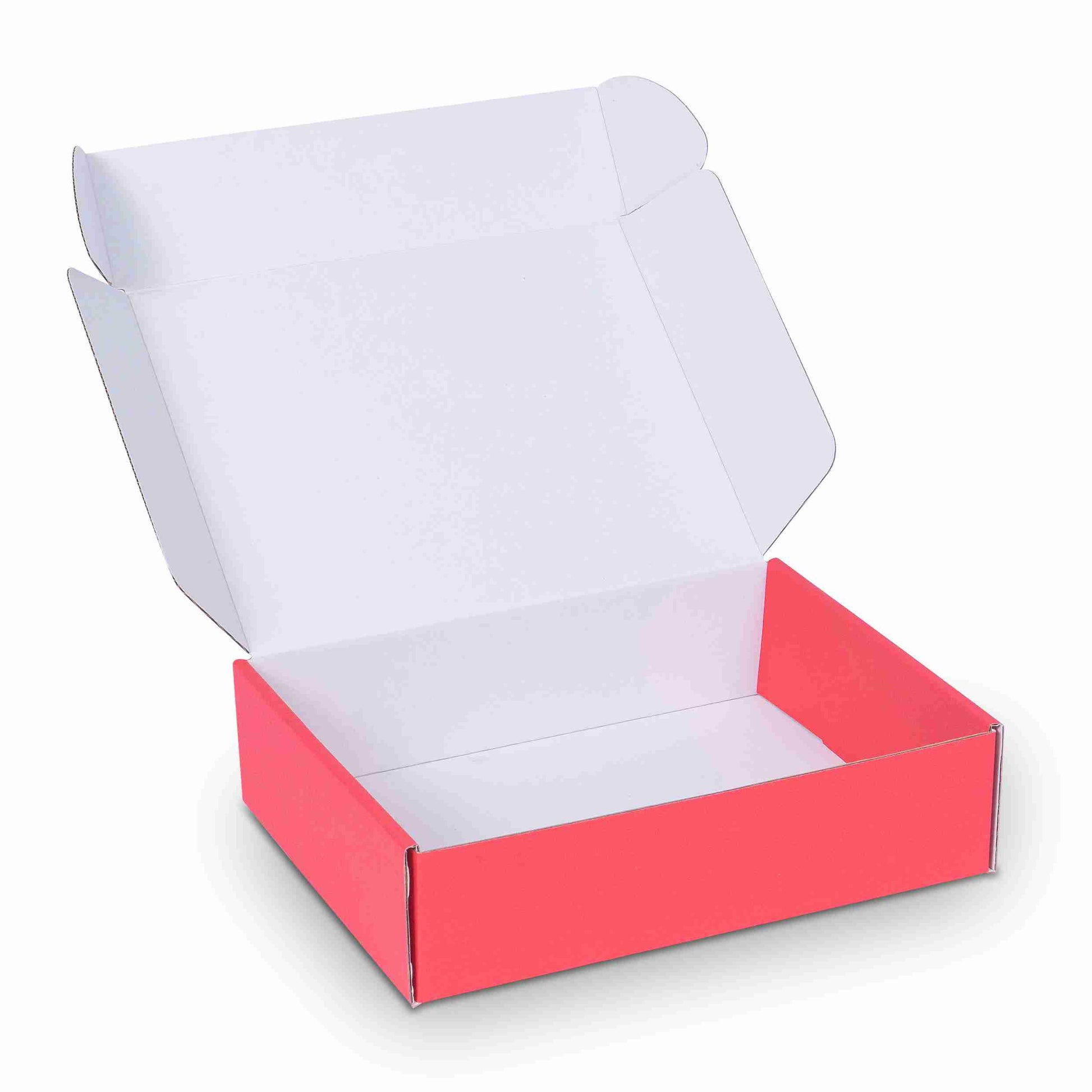 Model Geschenkbox Wellpappe rot – 232 × 182 × 62 mm – mit Klappdeckel – 1 Stk., ab 400 Stk.