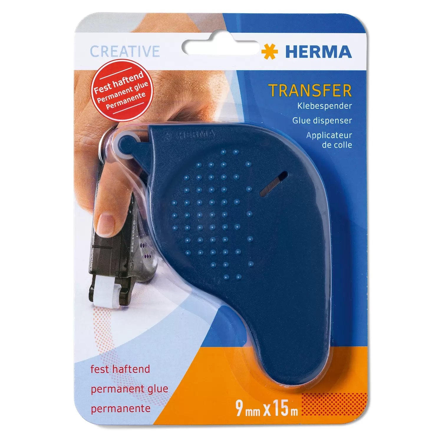 HERMA Klebstoff – Klebespender, permanent, transparent, lösungsmittelfrei, nachfüllbar, für Basteln