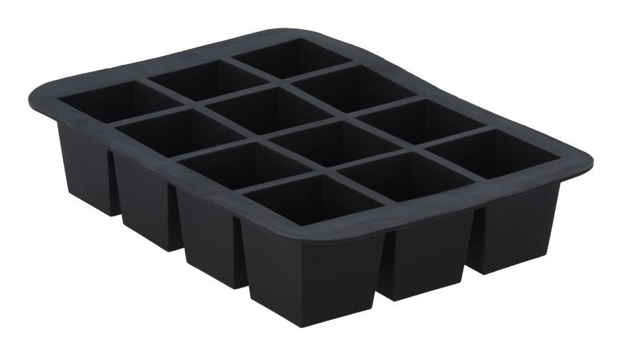 Furber. Furber – Eiswürfelform 14 × 24 × 4 cm, Thermoplastische Elastomere (TPE), Schwarz, 12 Stk.