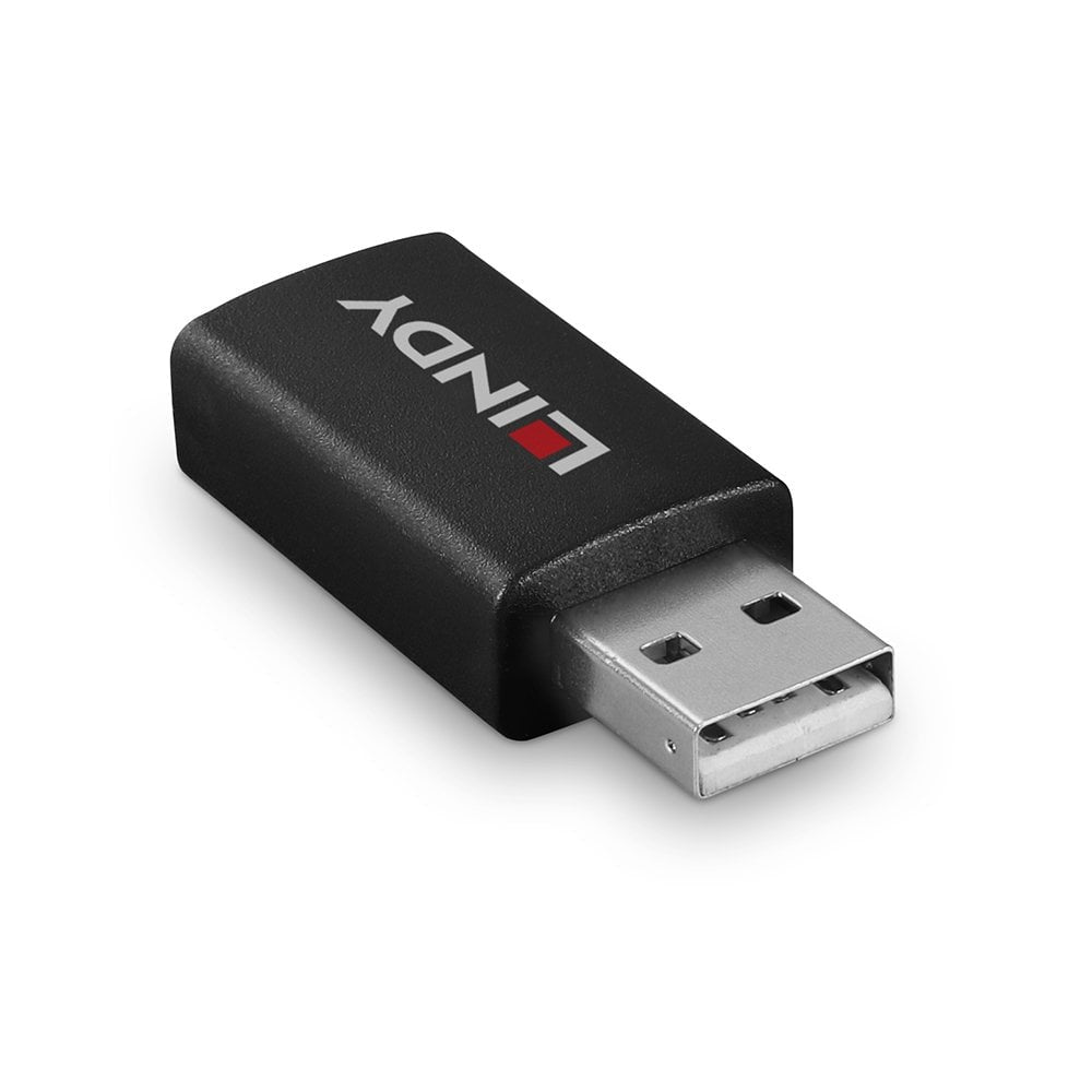 Lindy USB-A auf USB-A Adapter, USB 2.0, Data Blocker