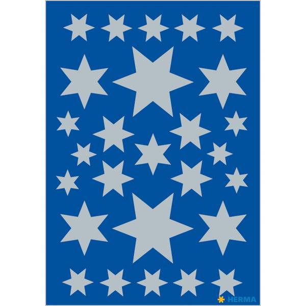 HERMA Geschenketiketten – Sterne – 81 Etiketten – permanent, Papier – Bogen 84 × 120 mm
