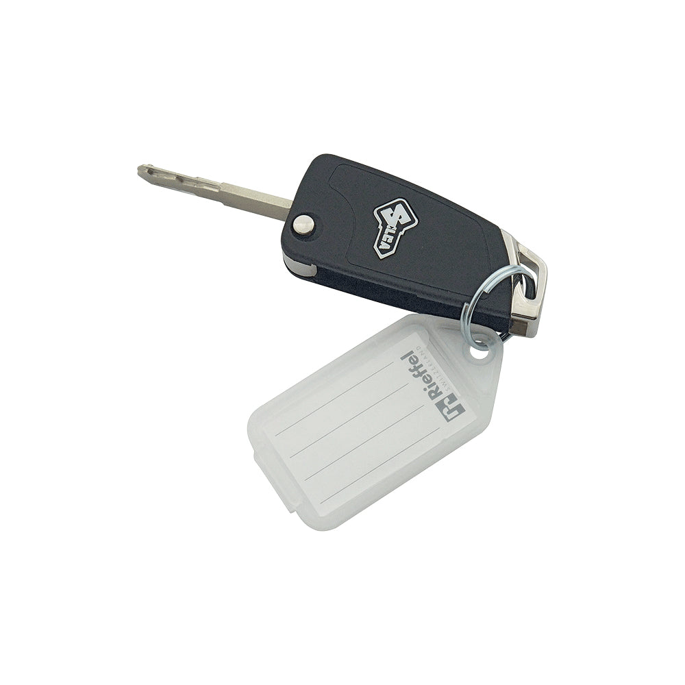 Rieffel Schlüsselschild Key Tag A15822 – beidseitig beschriftbar, mehrfarbig, 38 × 22 mm, 8er-Pack