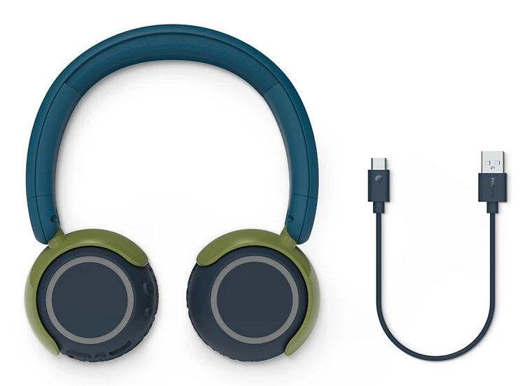 Philips TAK4200CT/00 – Duo Headset On-Ear – Bluetooth, 85 dB Begrenzung – Blaugrün, bis 19 h