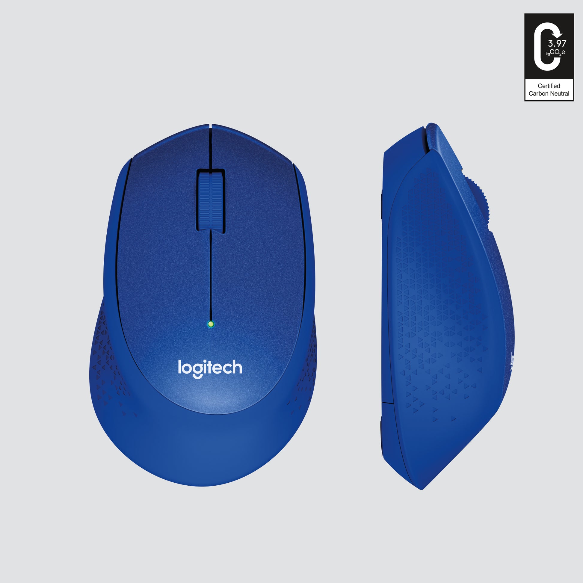 Logitech M330 Silent Plus Maus – kabellos, 2,4 GHz, Silent-Tasten, blau