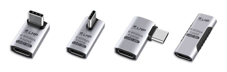LMP 28212 Winkel-Adapter USB-C zu USB-C – 8K (7680 × 4320) @ 60 Hz, USB4 (40 Gbit/s), PD 240 W – Silber