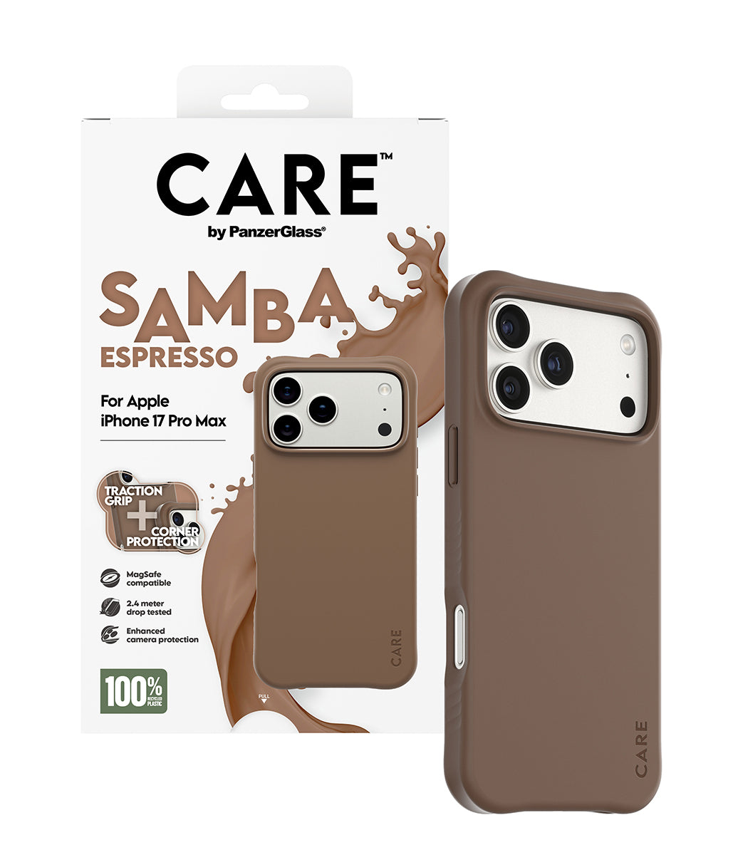 PanzerGlass Backcover CARE Samba – für Apple iPhone 17 Pro Max – Espresso – TPU, MagSafe-kompatibel