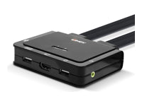 Lindy KVM-Switch, HDMI/USB-C, USB 2.0, Audio, 4K (3840 × 2160)