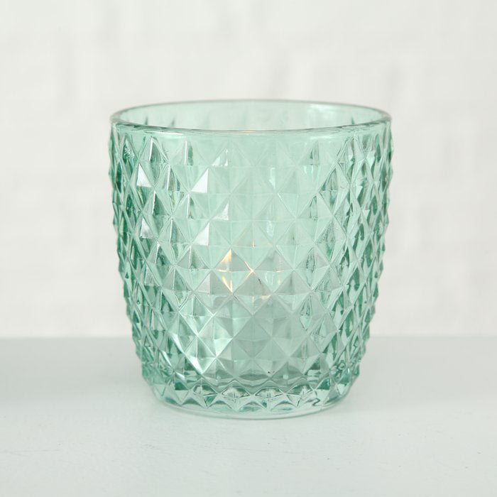 Boltze Marilu Windlicht – Glas, Grün – Ø 7,5 × 7,5 cm – 4-teilig