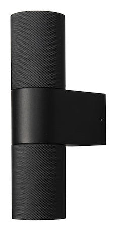 Konstsmide Aussenwandleuchte Temi – 6,5×23,5 cm, 14 W, IP54, Netzbetrieb, dimmbar, Schwarz, Aluminium