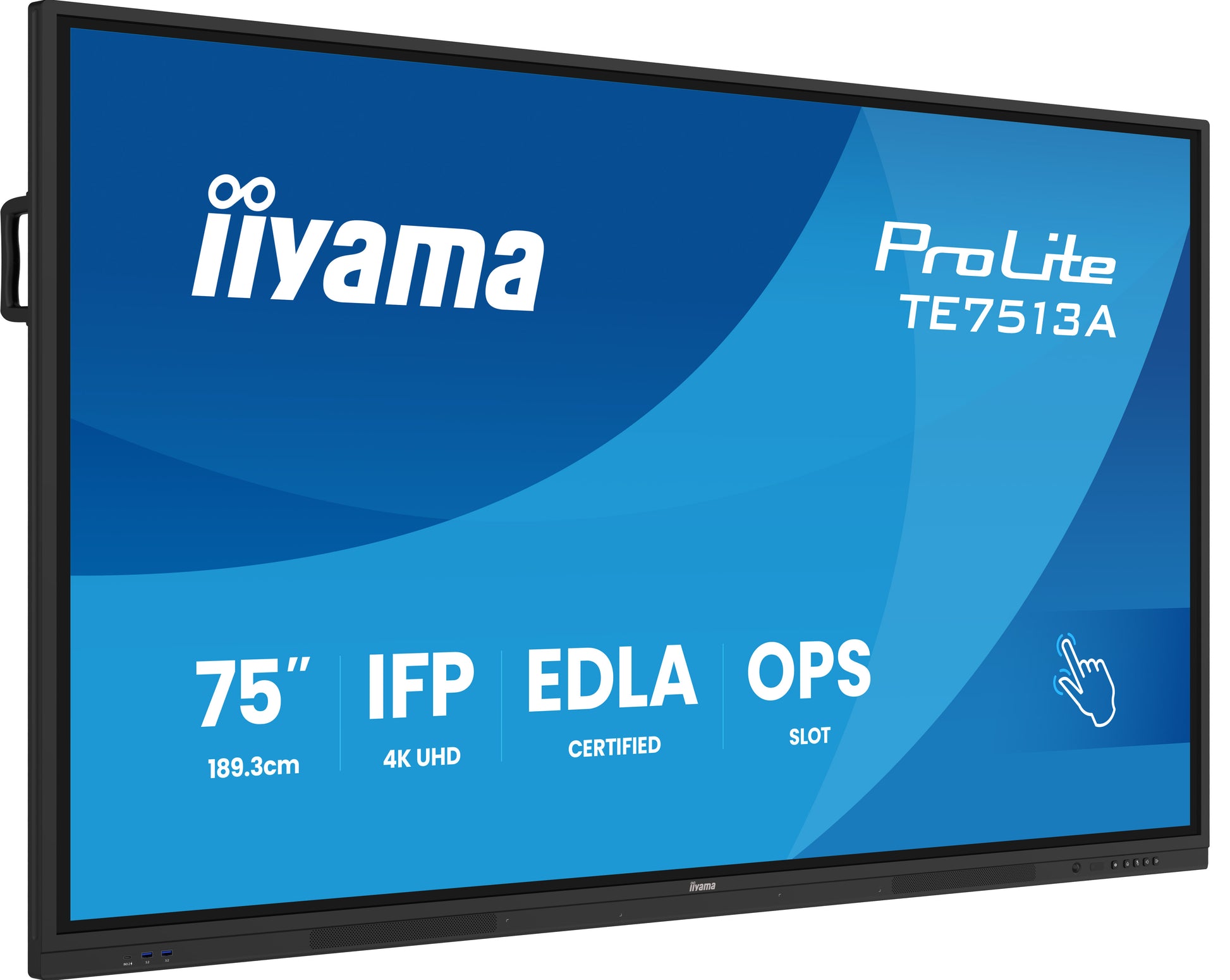 iiyama TE7513A-B2AG – 75" Touch, 3840 × 2160 (4K), IPS, USB-C 100 W, LAN