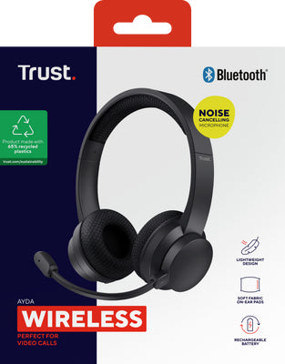 Trust Ayda – Duo On-Ear Headset – Bluetooth, ENC, USB-C – Schwarz – bis 24 h