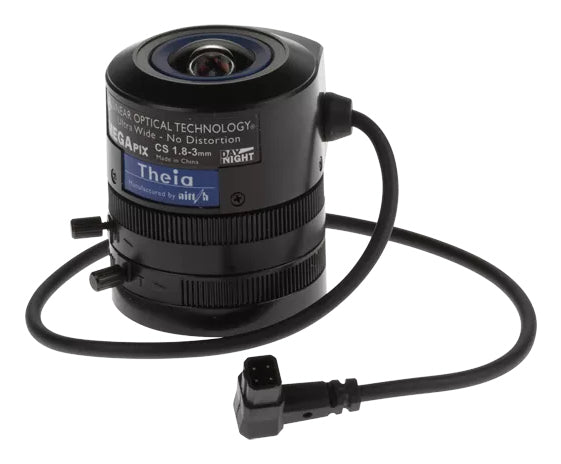 Axis Optik Theia CS-Objektiv – 1,8–3 mm, Ultraweitwinkel/Fisheye, 5 MP, 1/2,8", DC-Iris – für AXIS P13, Q16