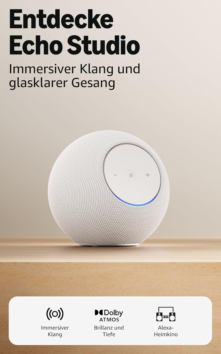 Amazon Echo Studio – Smart Speaker – Alexa, Dolby Atmos, Weiss