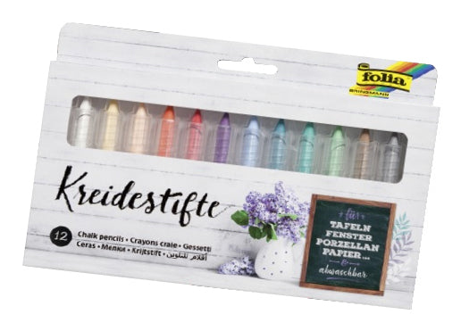 Folia Kreidemarker – Rund, 1–2 mm – Sortiert – 12er-Set