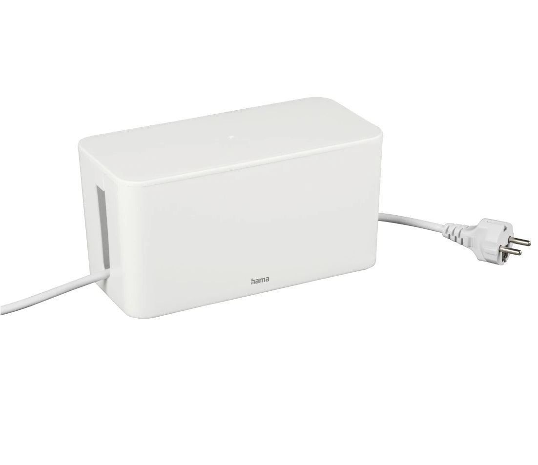 Hama Kabelbox – 230 × 118 × 115 mm, Kunststoff, Weiss, für Kabel bis Ø 15 mm
