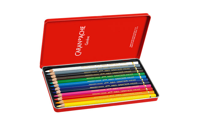 Caran d-Ache Caran d'Ache Buntstifte Pablo – 12 Farben, im Metalletui, Ø 3,8 mm, FSC