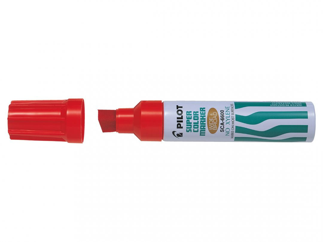 Pilot Super Color Jumbo Permanentmarker – Keilspitze 3–12,5 mm – Rot – 12er-Pack