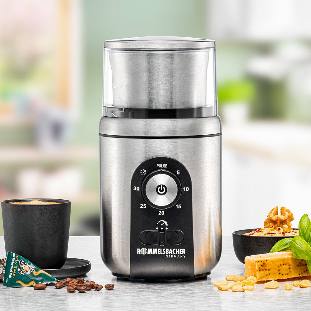 Rommelsbacher Kaffeemühle EGK250 – 70 g, Schlagmesser, 200 W – Schwarz/Edelstahl