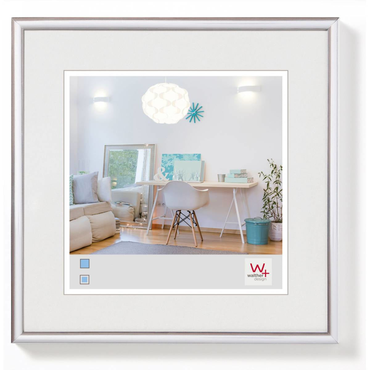 Walther Design Wechselrahmen, Silber, Kunststoff, 30 × 30 cm, mit Aufhänger – eco:plus