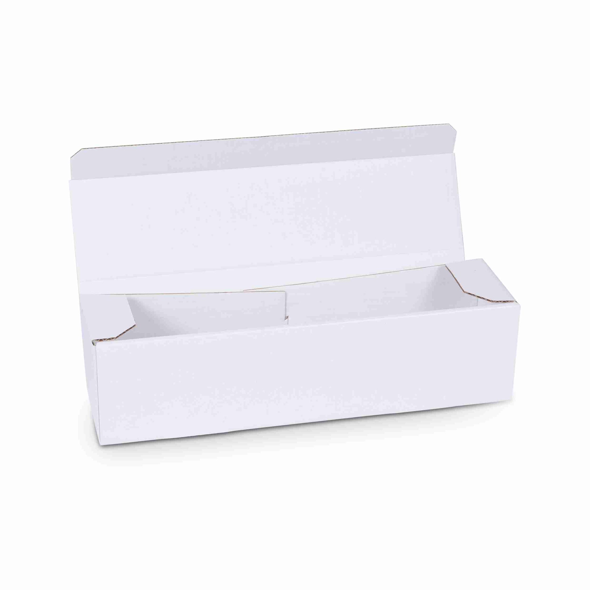 Model Geschenkbox Karton, glänzend weiss – 360 × 88 × 88 mm – für Flasche oder Buch – 1 Stk., ab 20 Stk.
