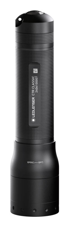 Ledlenser Taschenlampe C7R Classic – 1000 lm, 210 m, IP54, Akku 2500 mAh – Schwarz