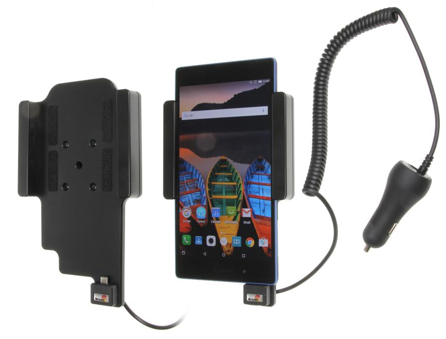 Brodit Fahrzeug-Dock für Lenovo Tab 3 7 – Eingebautes Ladegerät, 360° drehbar – Schwarz