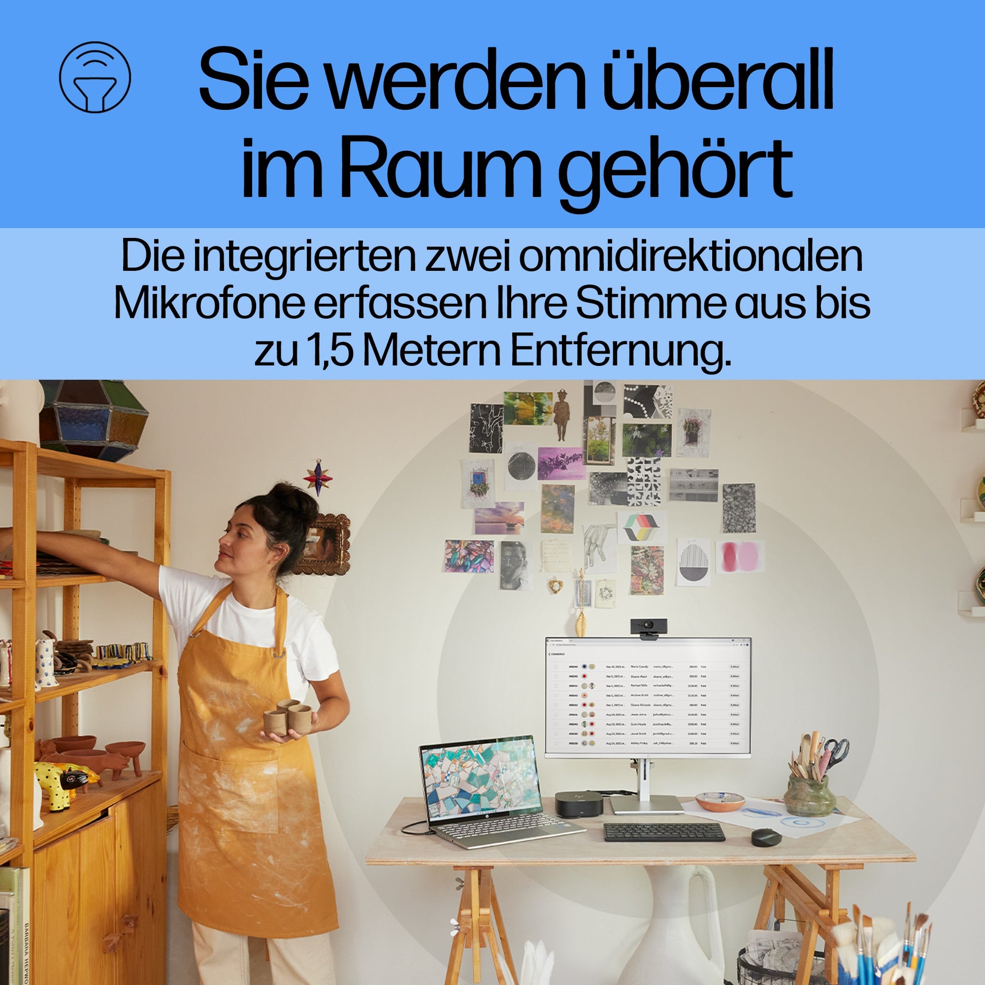 HP 620 FHD Webcam – Full HD, 60 fps, USB, 92°, Schwarz