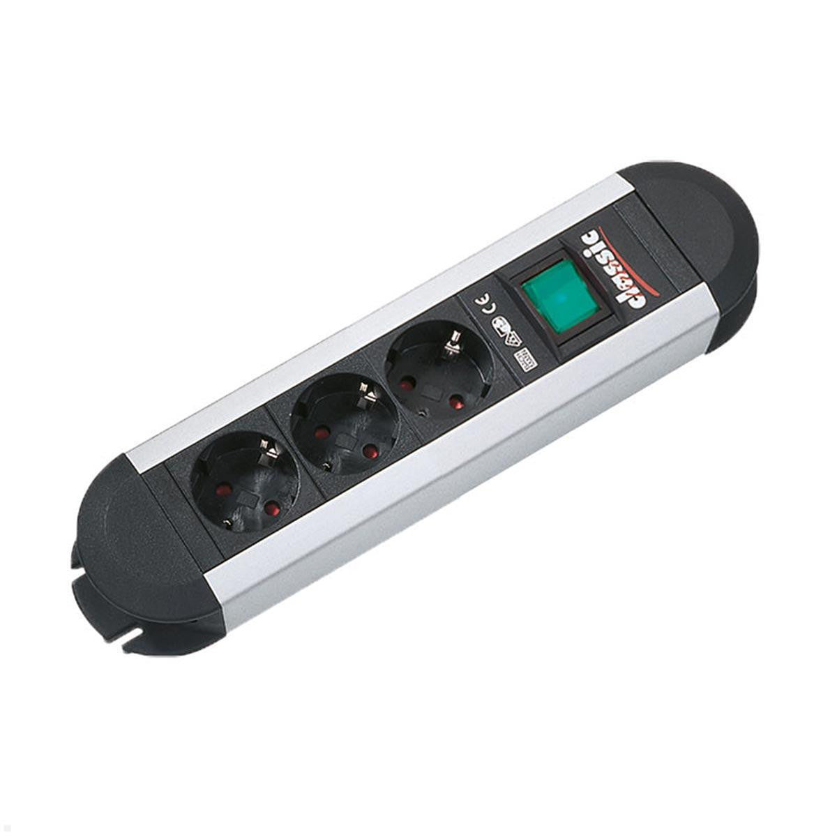 Bachmann PRIMO – Steckdosenleiste, 3× T13, mit beleuchtetem 2-poligem Schalter, 1,75 m