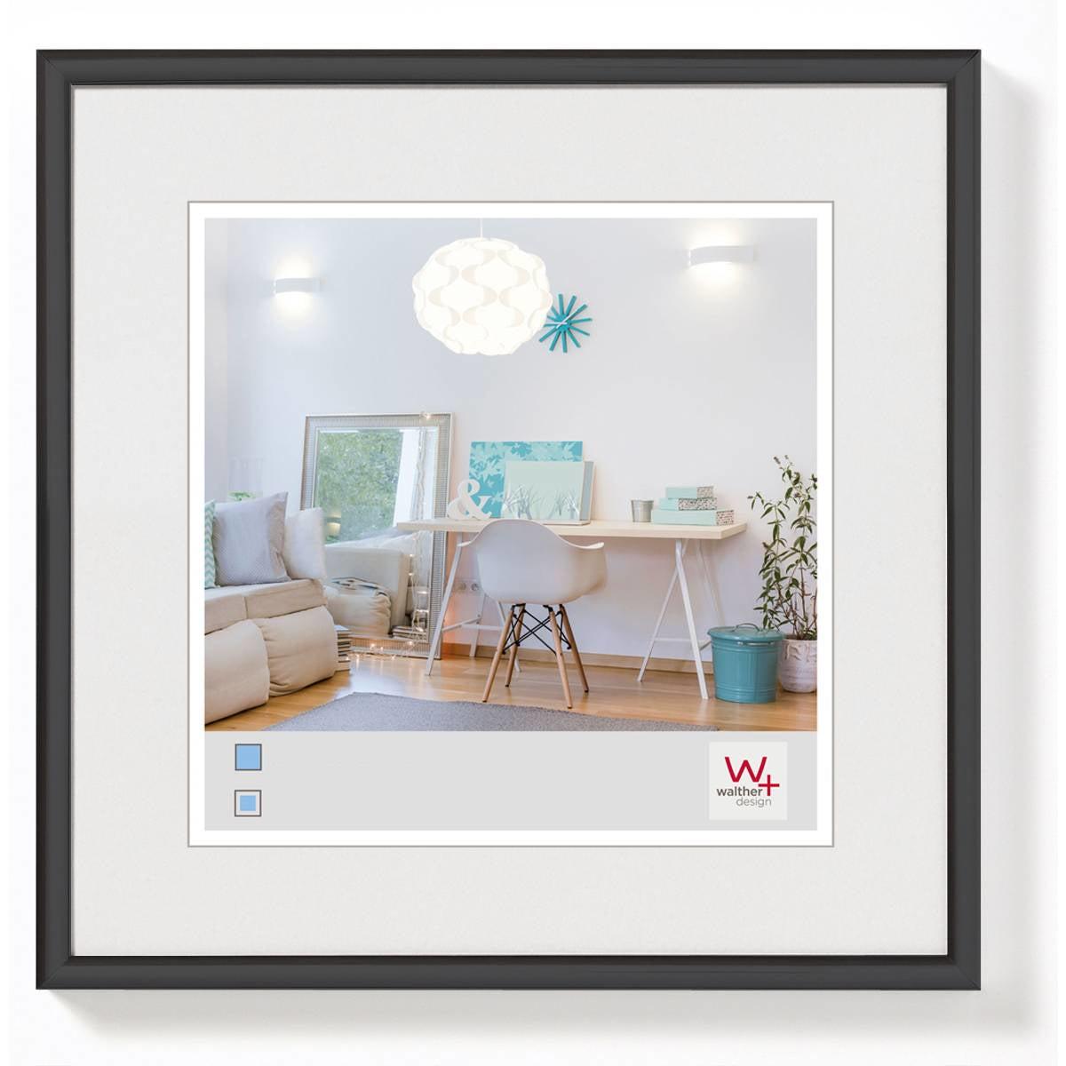 Walther Design Wechselrahmen New Lifestyle, schwarz, Kunststoff, 30 × 30 cm, mit Aufhänger – eco:plus