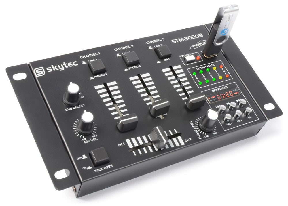 Skytec STM-3020B – 6-Kanal Mixer, USB, MP3, Schwarz
