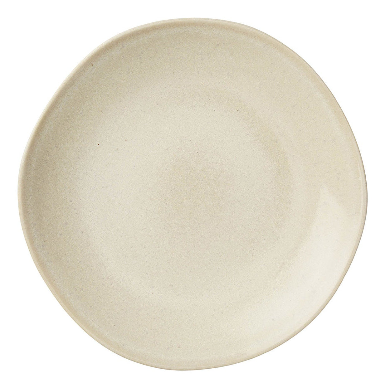 URBANARA Essteller – 4er Set, Ø 20 cm, Steingut, Beige, spülmaschinenfest, mikrowellengeeignet