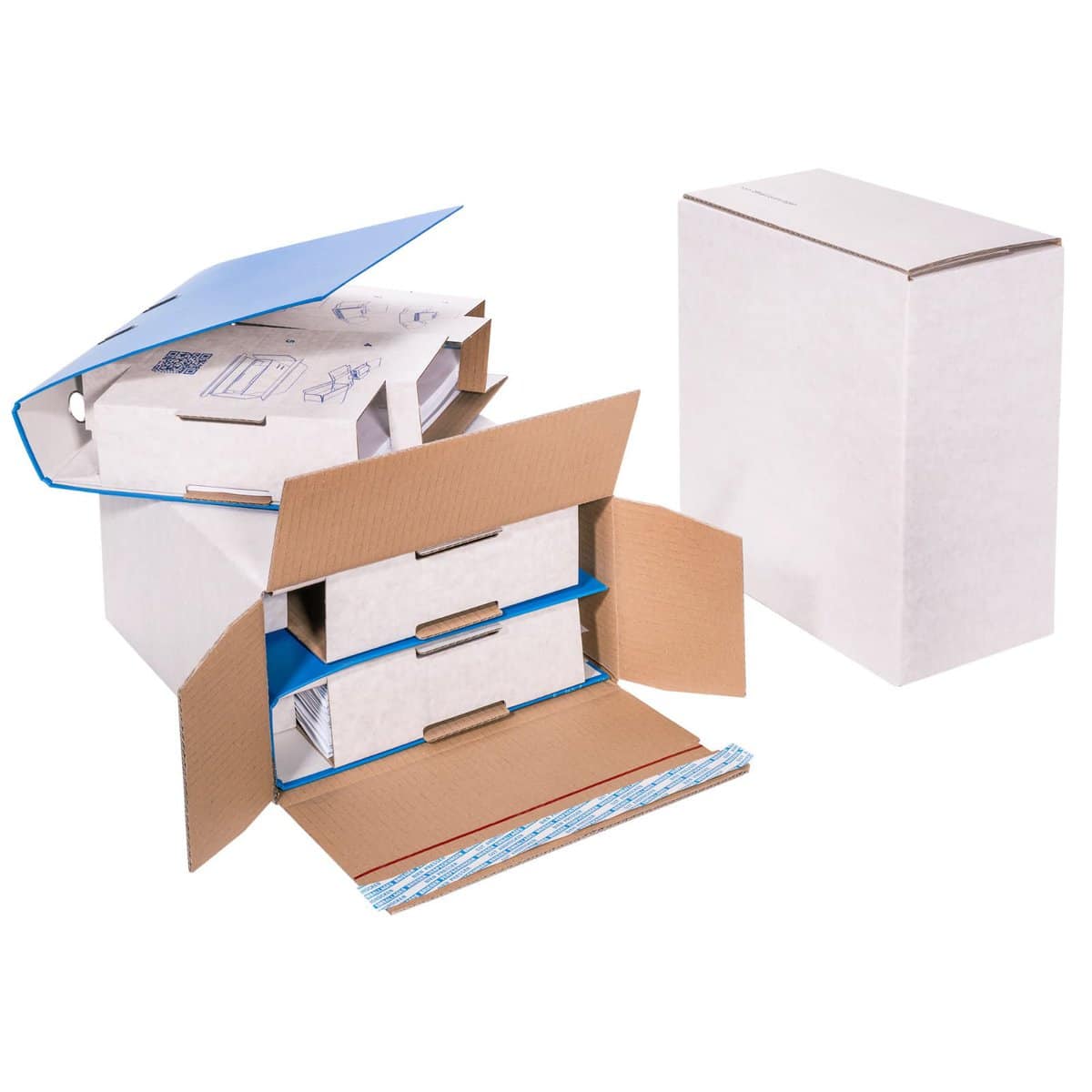 Brieger Aufrichtekarton – 284 × 155 × 323 mm, Automatikboden, selbstklebend, weiss