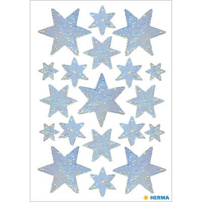 HERMA Geschenketiketten – Sterne – 19 Etiketten – permanent, Kunststoff – Bogen 84 × 120 mm