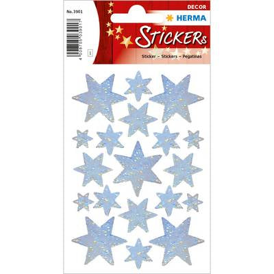 HERMA Geschenketiketten – Sterne – 19 Etiketten – permanent, Kunststoff – Bogen 84 × 120 mm
