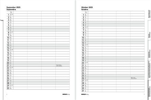 Ingold-biwa Ingold – Schulagenda 2026, 23 × 30,5 cm, Hardcover, Gelb