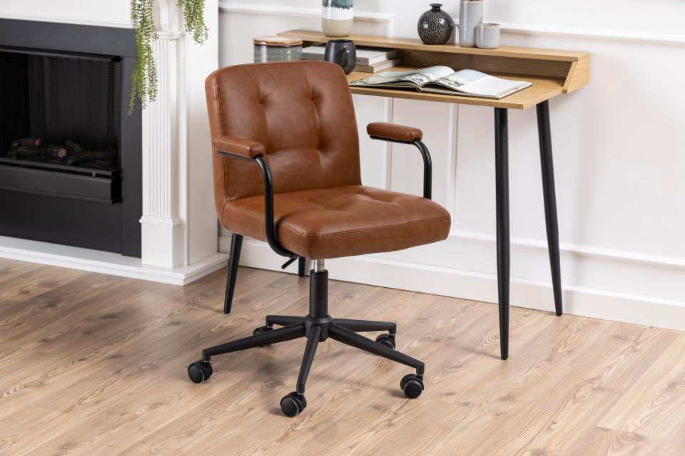 Actona AC Design Bürostuhl Cosmo – Kunstleder, Metallfuss, Braun