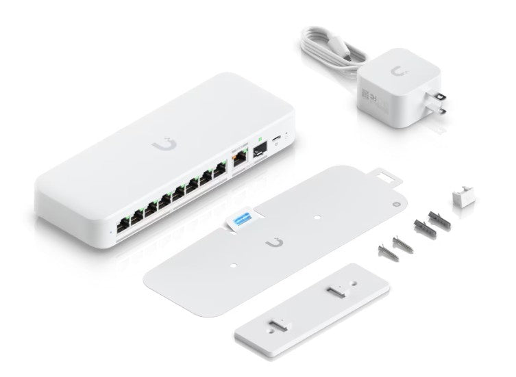Ubiquiti UniFi Flex 2.5G – Managed L2 Switch – 8× 2,5G, 1× 10G, 1× SFP+, PoE/PoE+, Desktop