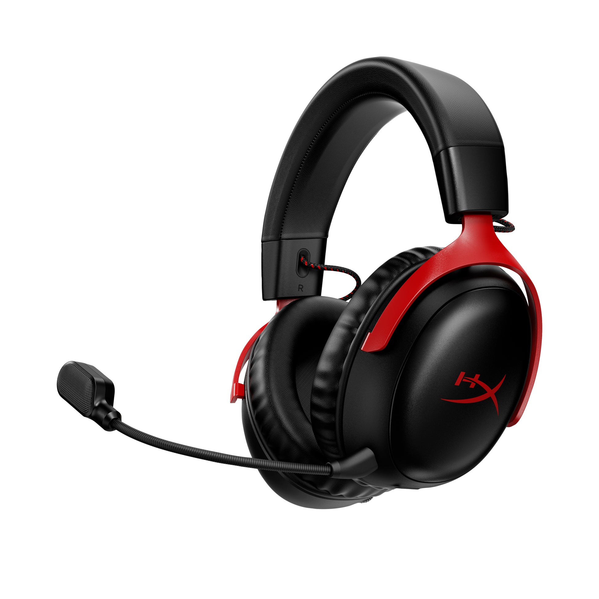HyperX Cloud III Wireless Gaming-Headset – Over-Ear, Stereo, Kabel + BT, mit USB-A-Dongle, Schwarz/Rot