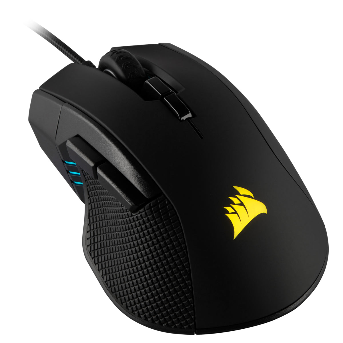 Corsair IRONCLAW RGB Gaming-Maus – kabelgebunden, 7 Tasten, für Rechtshänder, RGB-Beleuchtung, schwarz