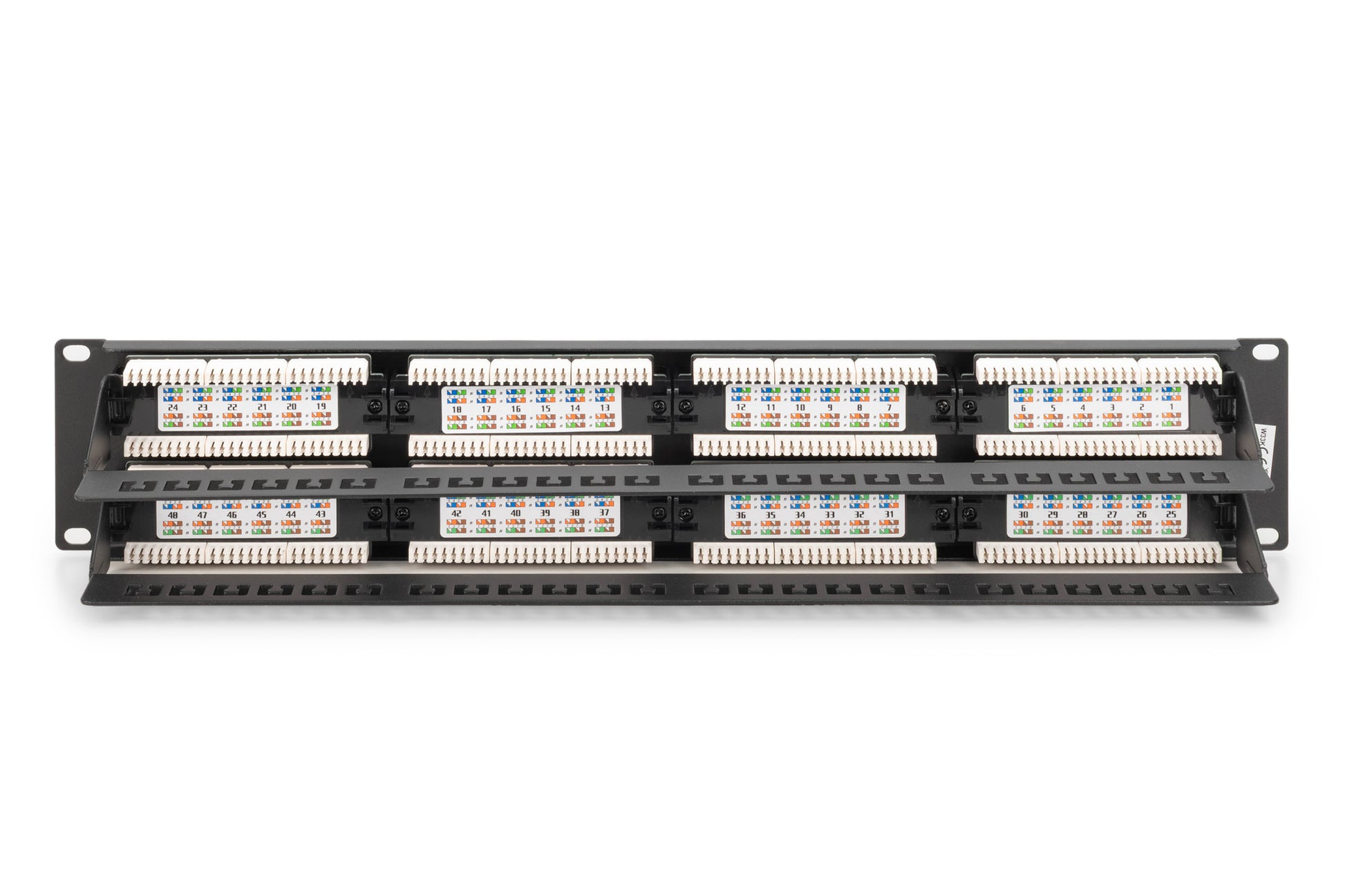 Digitus Cat 6 Patchpanel – 48× RJ‑45, Klasse E, UTP, 19", Schwarz
