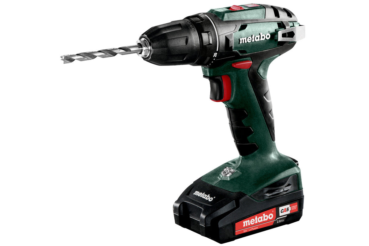 Metabo Akku-Bohrschrauber BS 18 Kit – 18 V (CAS) – Schnellspannbohrfutter (Ø 10 mm) – 24 Nm – 2×2,0 Ah & Ladegerät