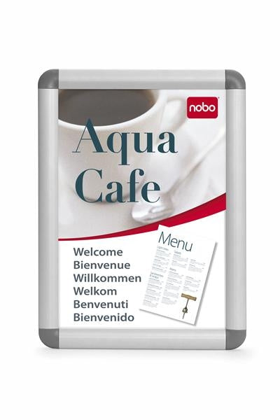 Nobo Plakatrahmen – 341 × 468 mm, silber, Metall, für A3