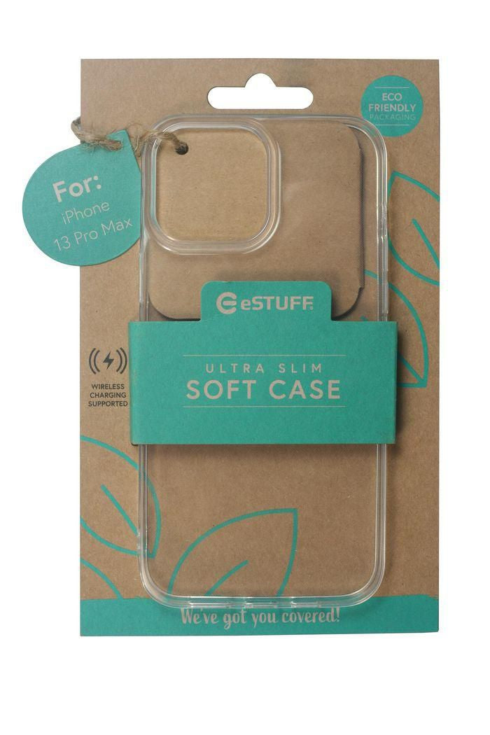 eSTUFF LONDON Backcover – für Apple iPhone 13 Pro Max, TPU, transparent, stossfest