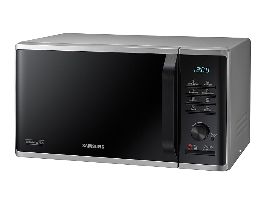 Samsung Mikrowelle MG23K3505AS/SW – 23 l, Grill & Keramikboden, 800 W – Silber