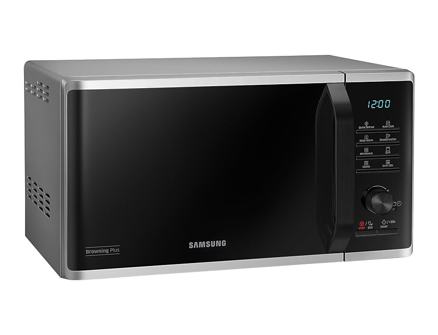 Samsung Mikrowelle MG23K3505AS/SW – 23 l, Grill & Keramikboden, 800 W – Silber
