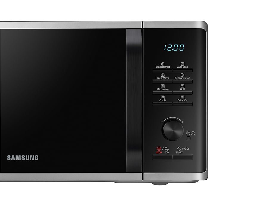 Samsung Mikrowelle MG23K3505AS/SW – 23 l, Grill & Keramikboden, 800 W – Silber