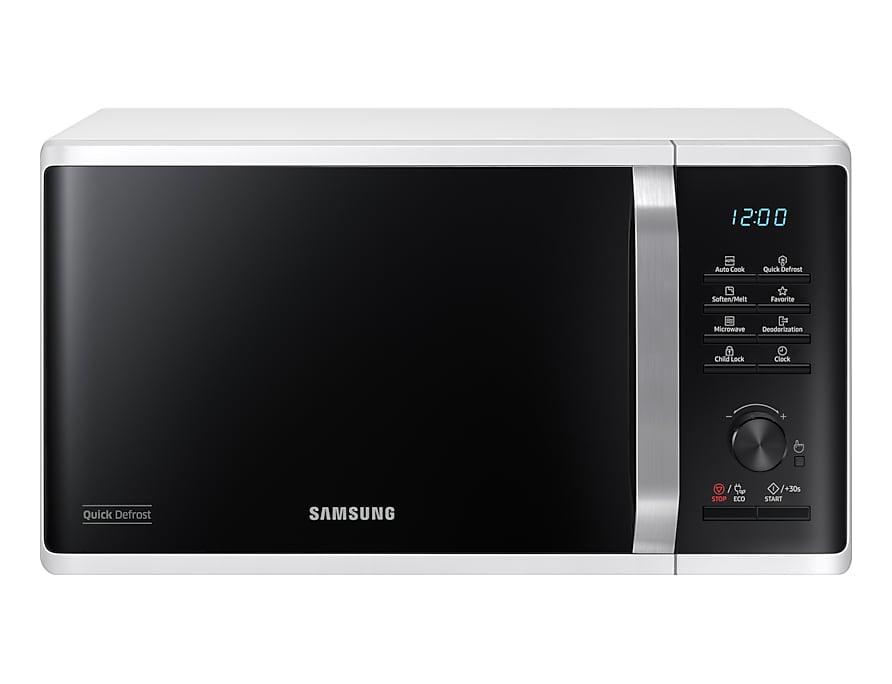 Samsung Solo-Mikrowelle MS23K3515AW/SW – 23 l, Keramikboden, 800 W – weiss/schwarz