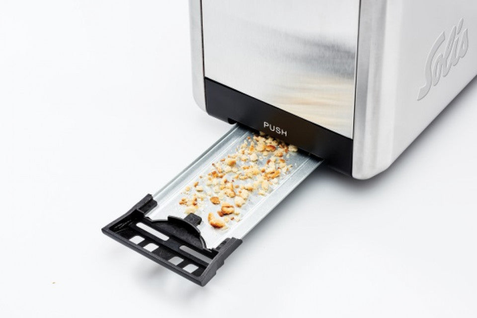 Solis Toaster Steel Typ 8002 – 2 Scheiben, 925 W, Brötchenaufsatz – Edelstahl