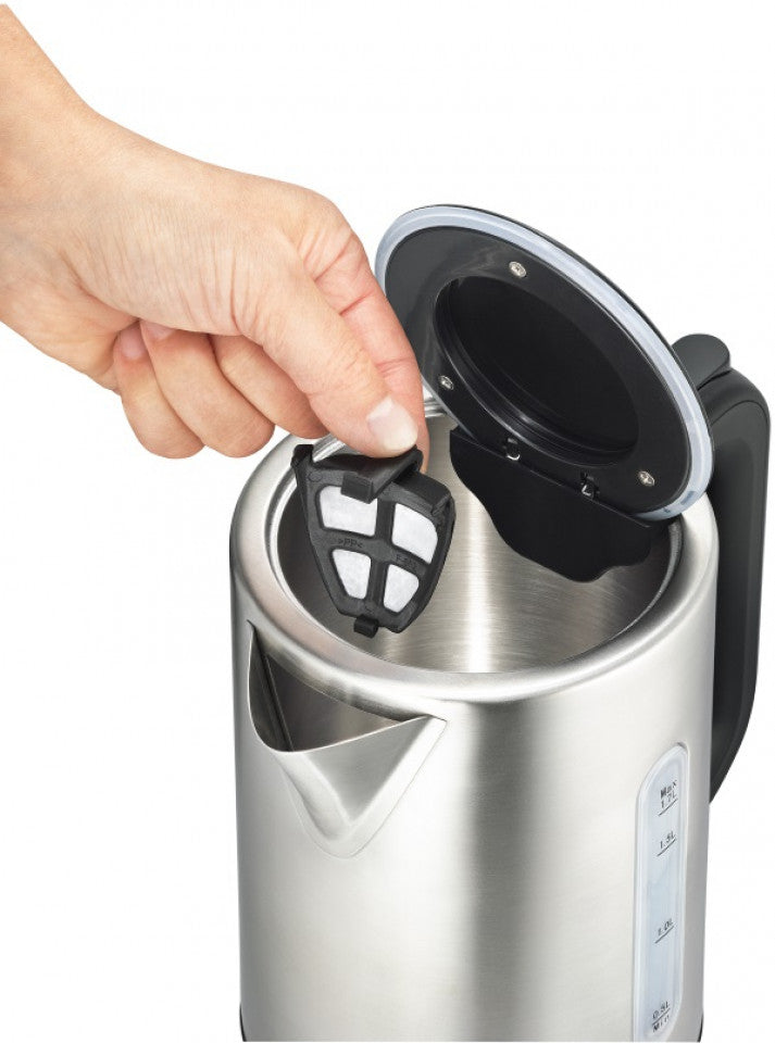 Solis Wasserkocher 5516 – 1,7 l, Edelstahl, Temperaturwahl (4 Stufen), Warmhalten (2 Min), 2200 W, Schwarz